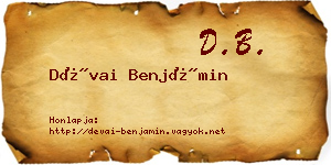 Dévai Benjámin névjegykártya