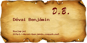 Dévai Benjámin névjegykártya